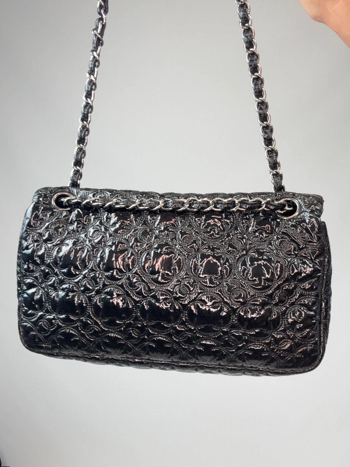 Chanel Patent leather  Rock In Moscow Single Flap Bag back of handbag
