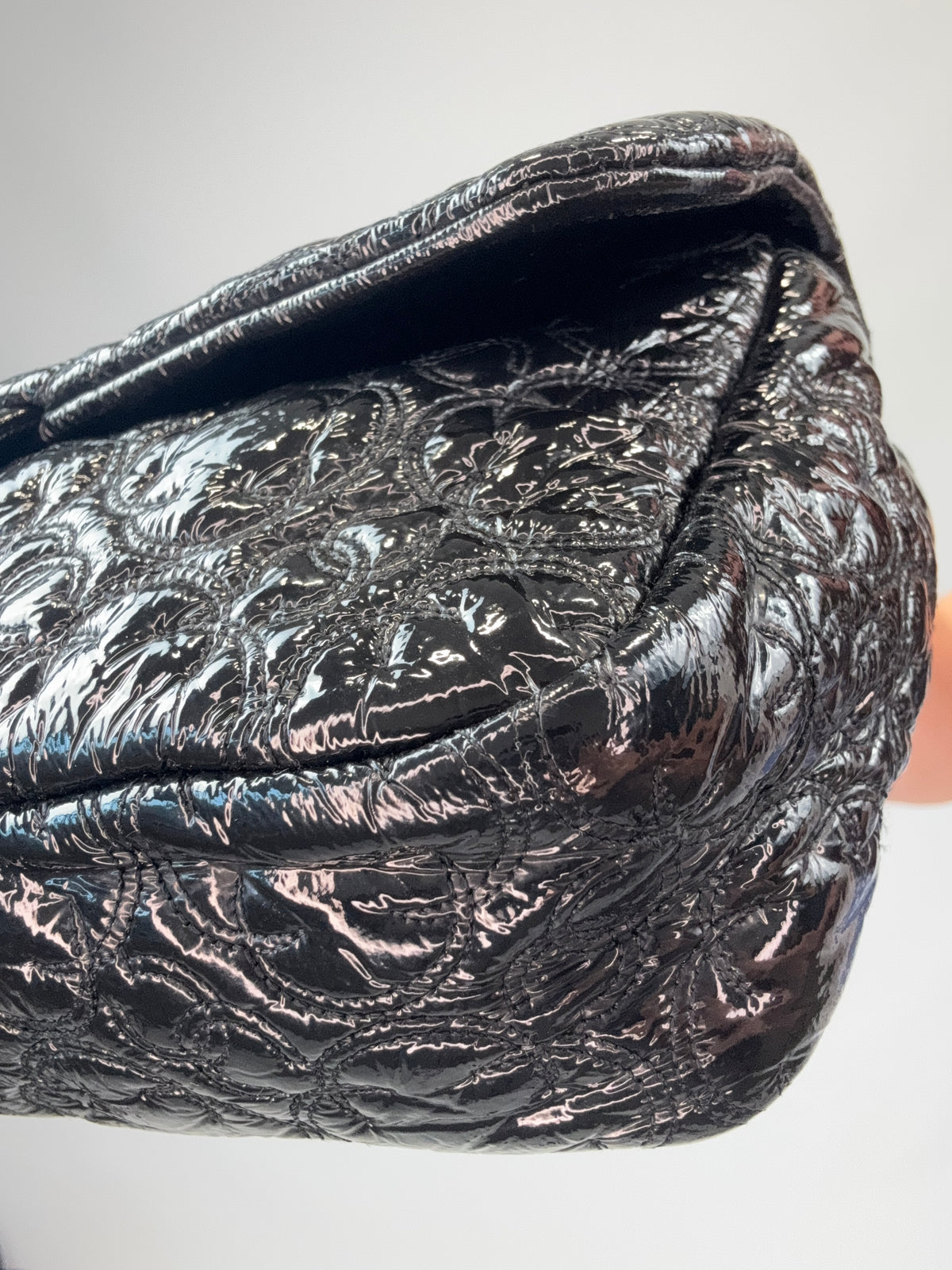 Chanel Patent leather  Rock In Moscow Single Flap Bag front right bottom corner