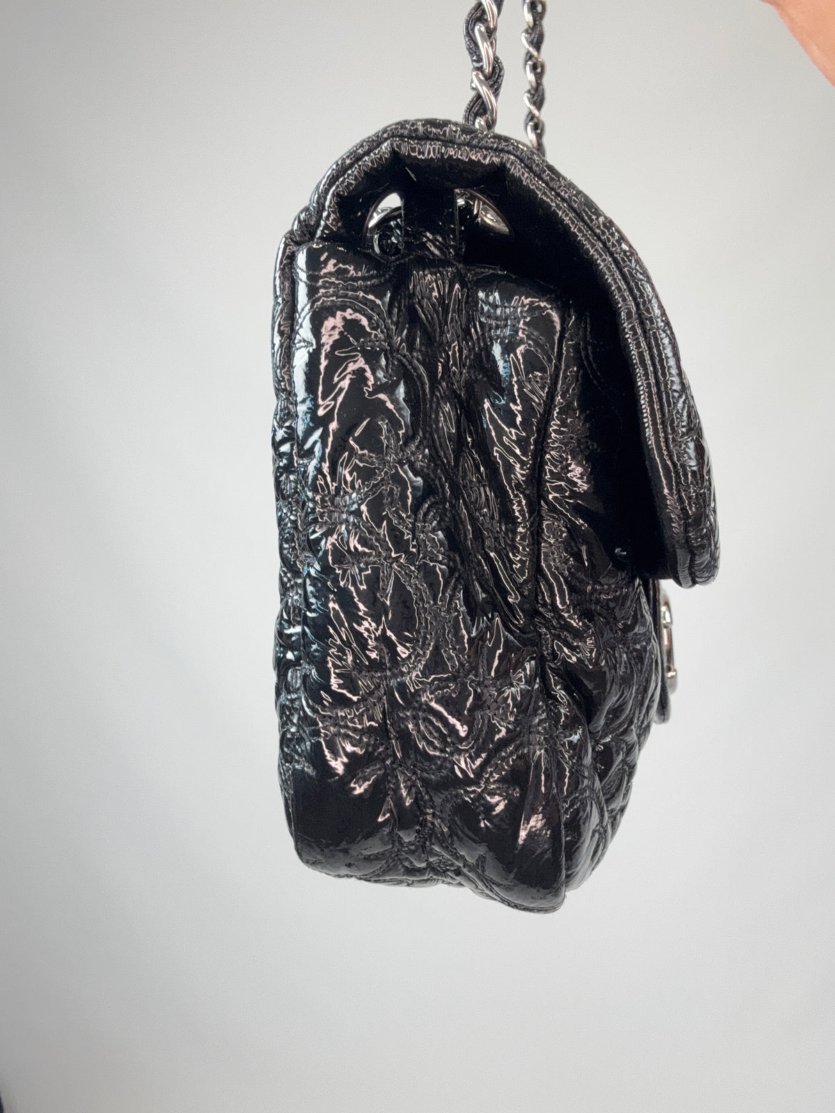 Chanel Patent leather Rock In Moscow Single Flap Bag left side of handbag