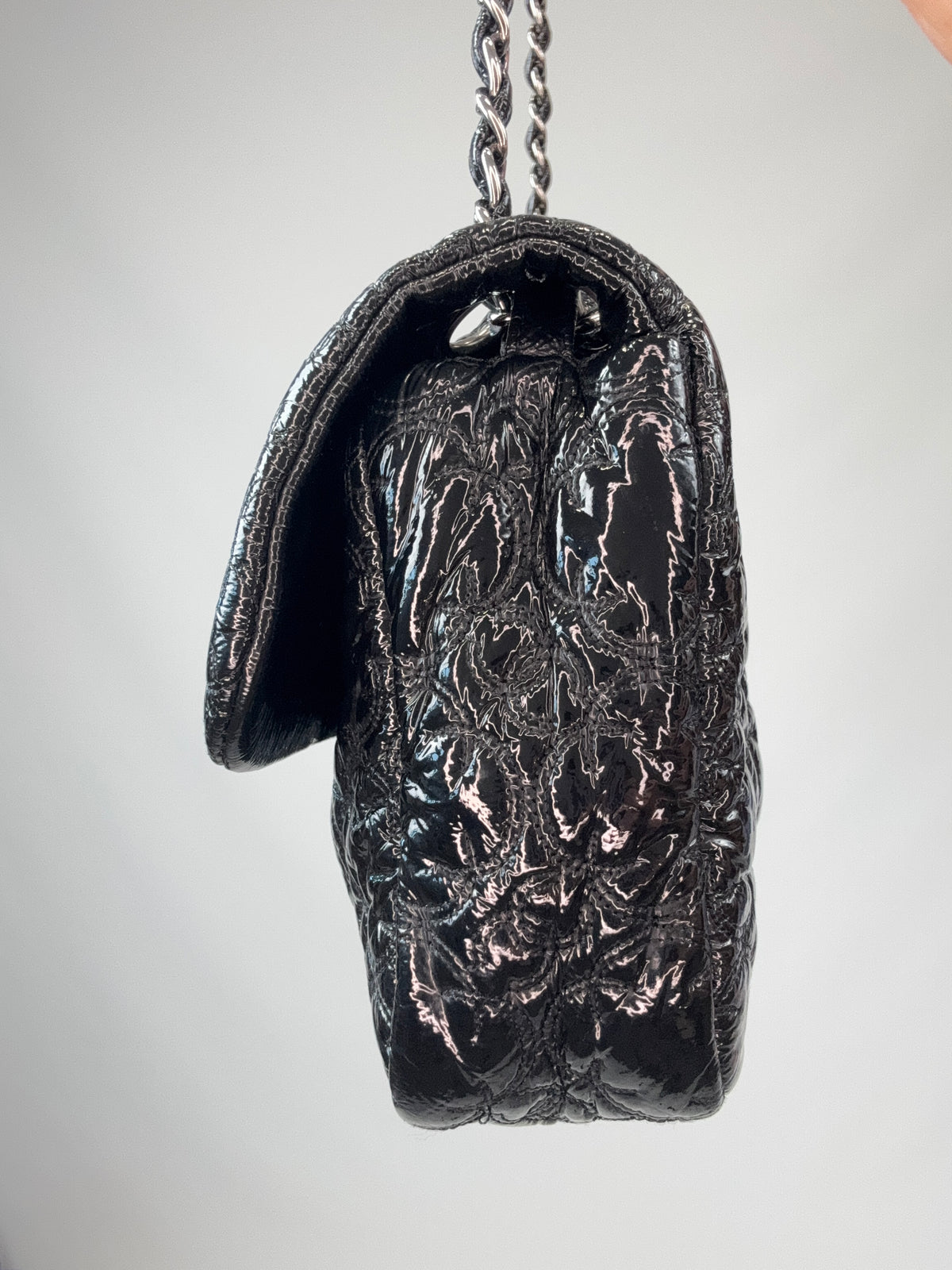 Chanel Patent leather Rock In Moscow Single Flap Bag right side of handbag