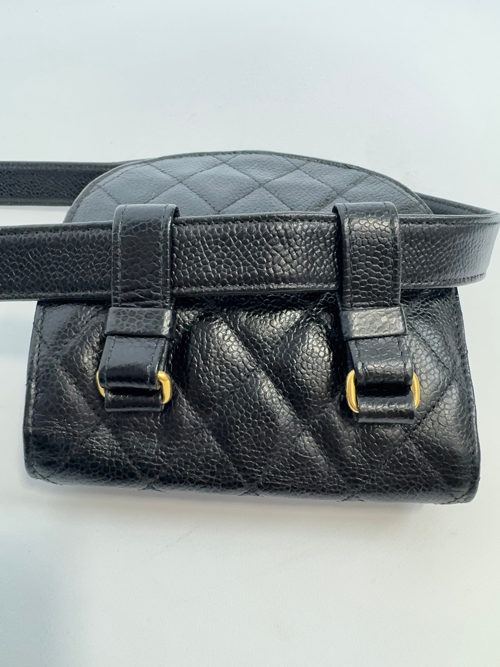 Chanel Quilted Caviar Belt Bag belt loops