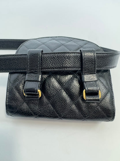 Chanel Quilted Caviar Belt Bag belt loops