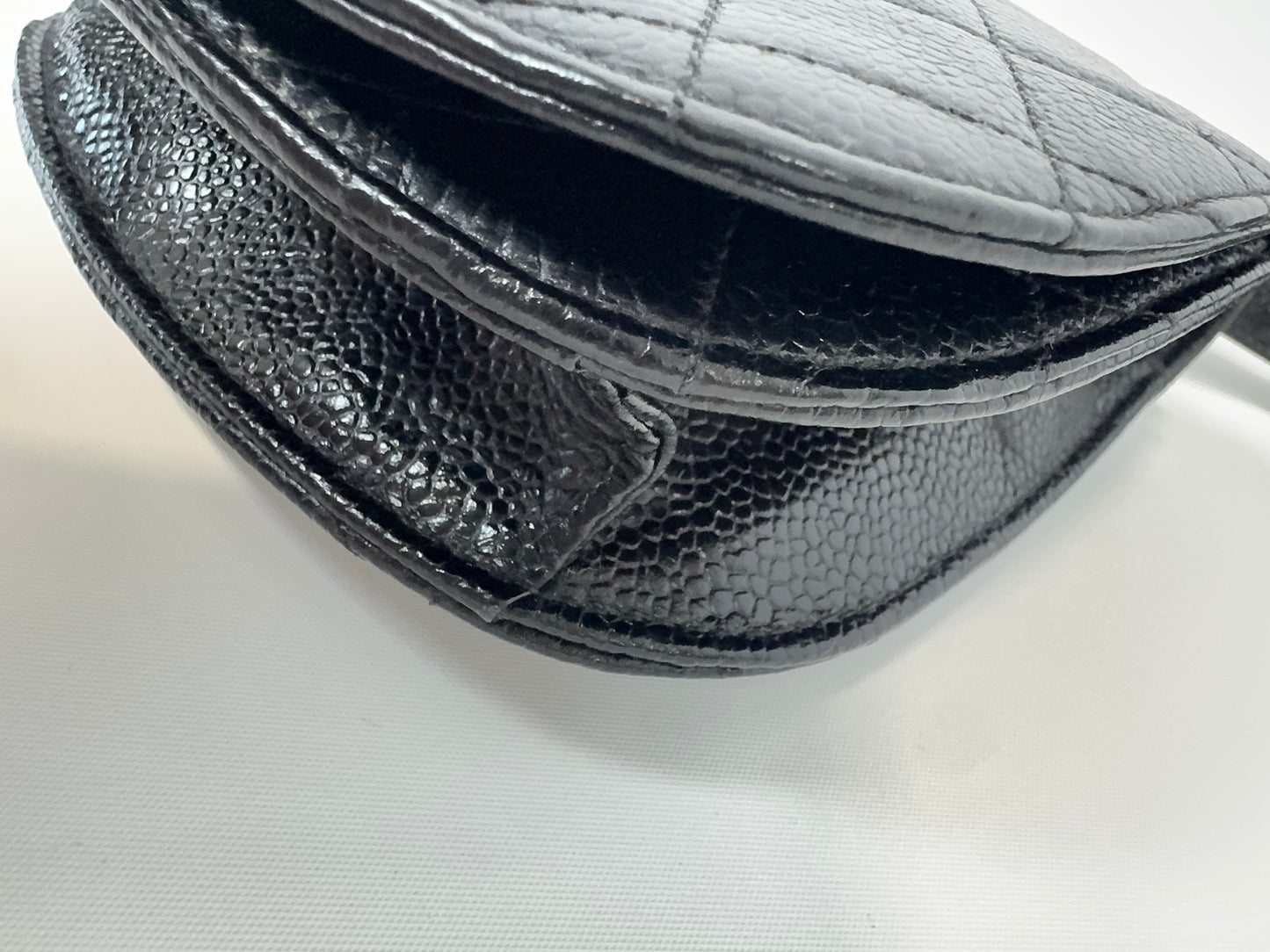 Chanel Quilted Caviar Belt Bag bottom right corner