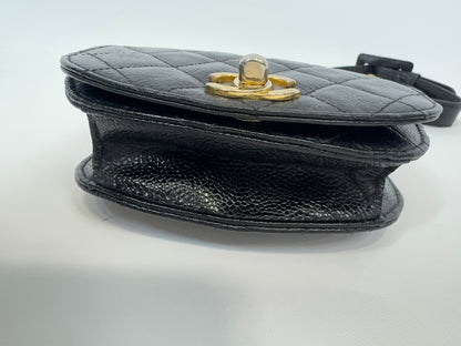 Chanel Quilted Caviar Belt Bag bottom