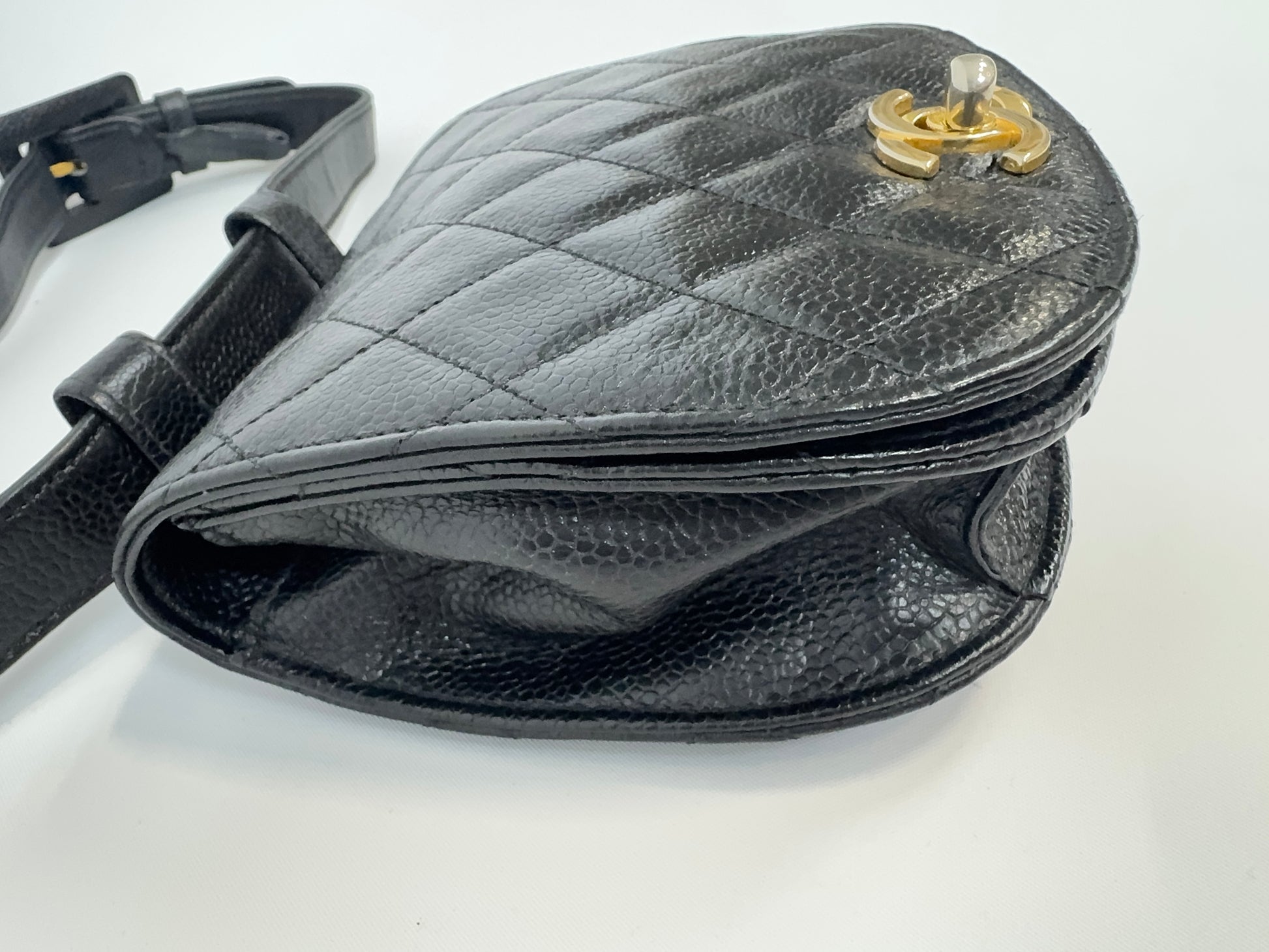 Chanel Quilted Caviar Belt Bag left side
