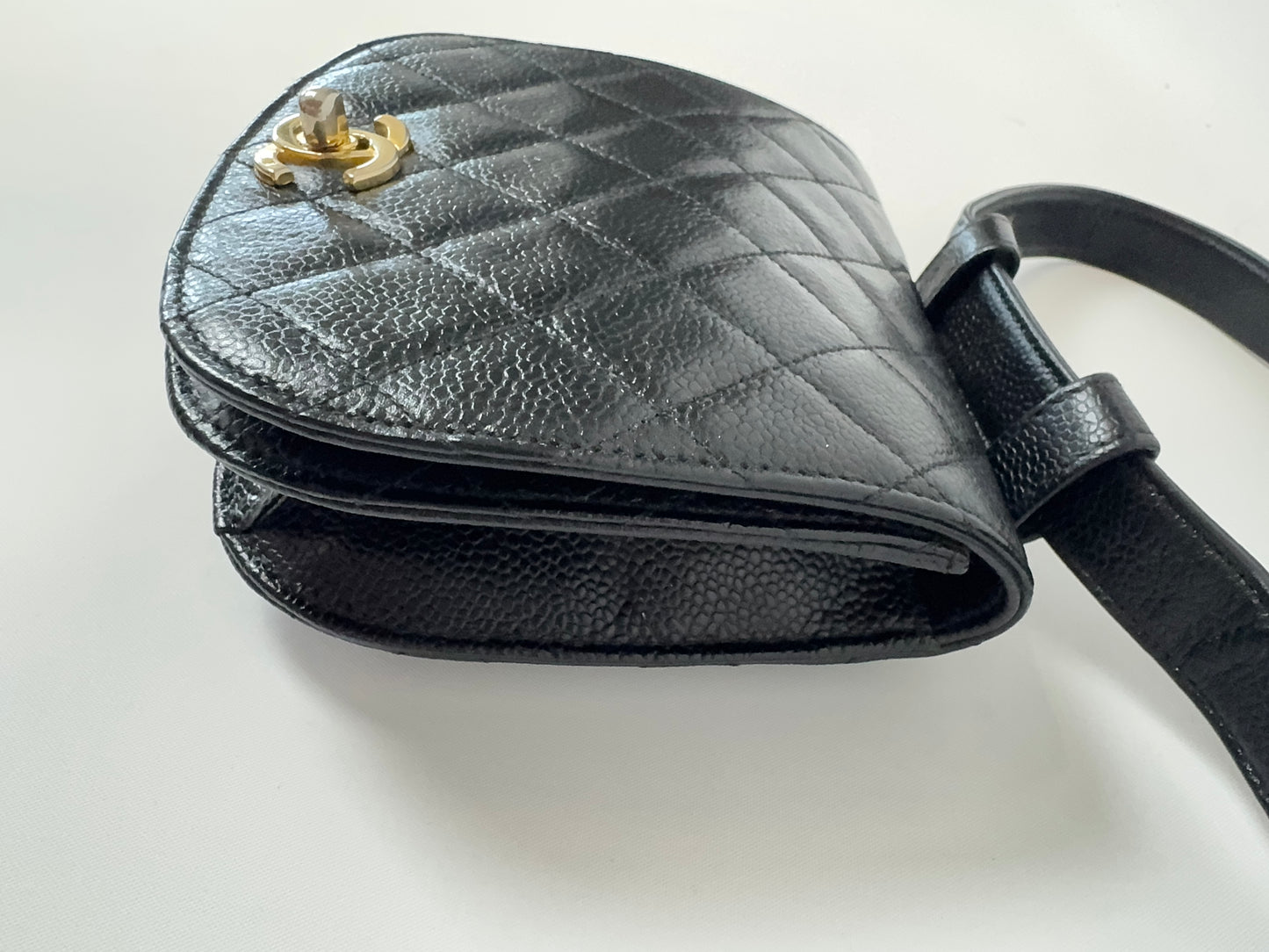 Chanel Quilted Caviar Belt Bag right side
