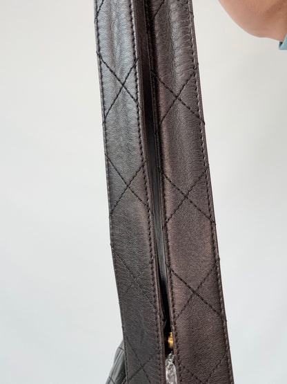 Chanel Quilted Double Pocket Turn Lock Tote straps 2