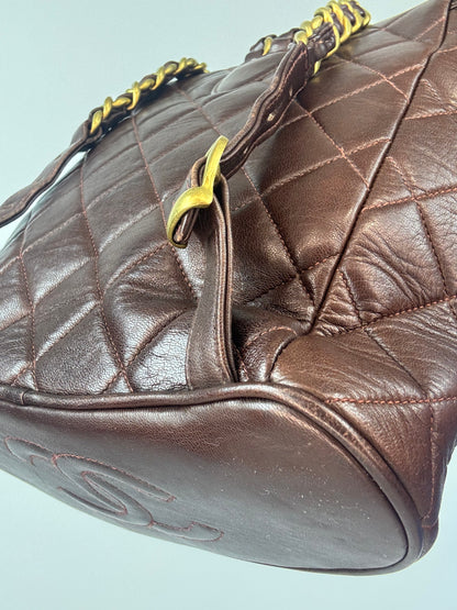Chanel Quilted Lambskin Duma Backpack back right bottom corner