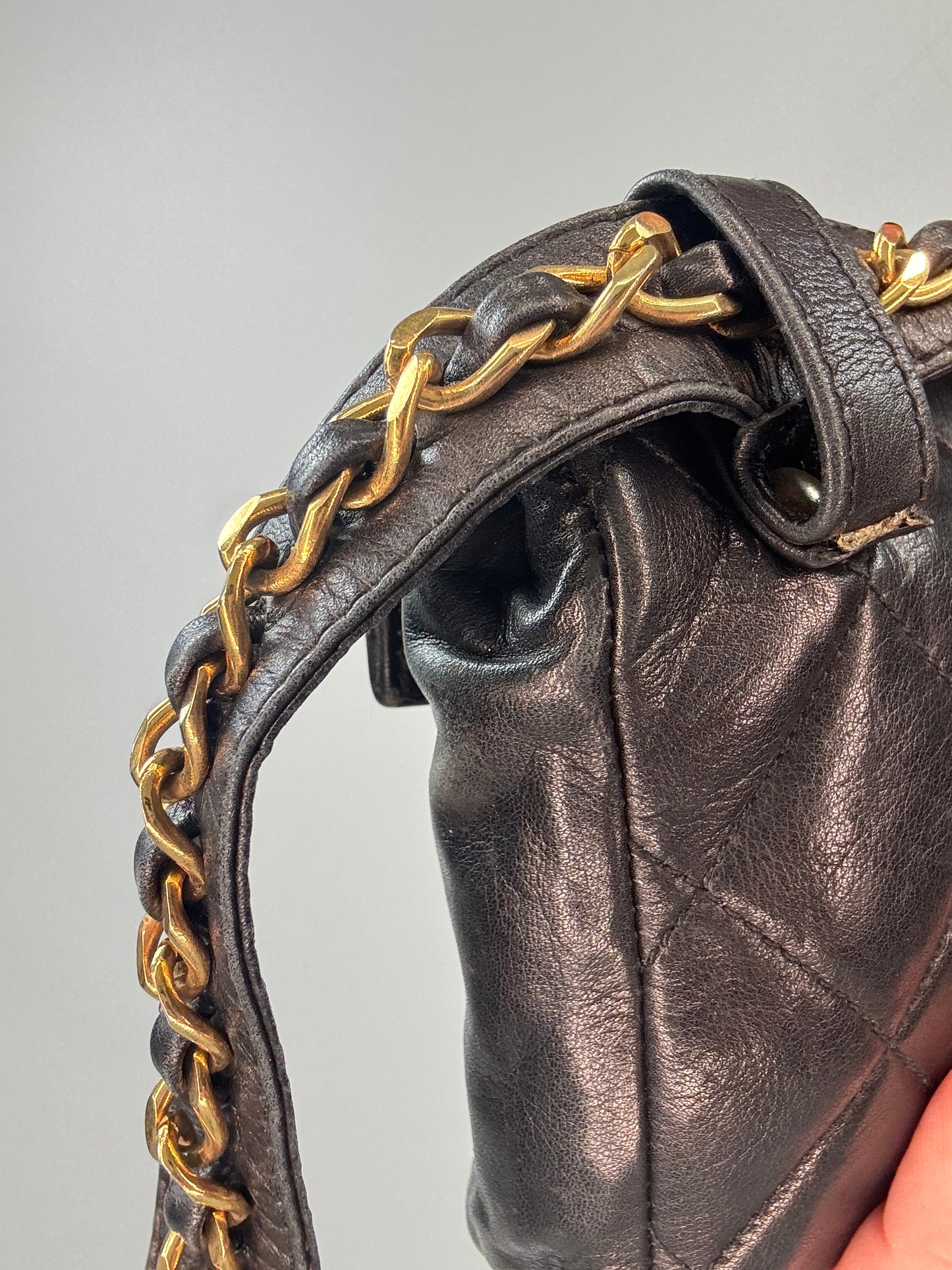 Chanel Quilted Lambskin Envelope Waist Bag back top left