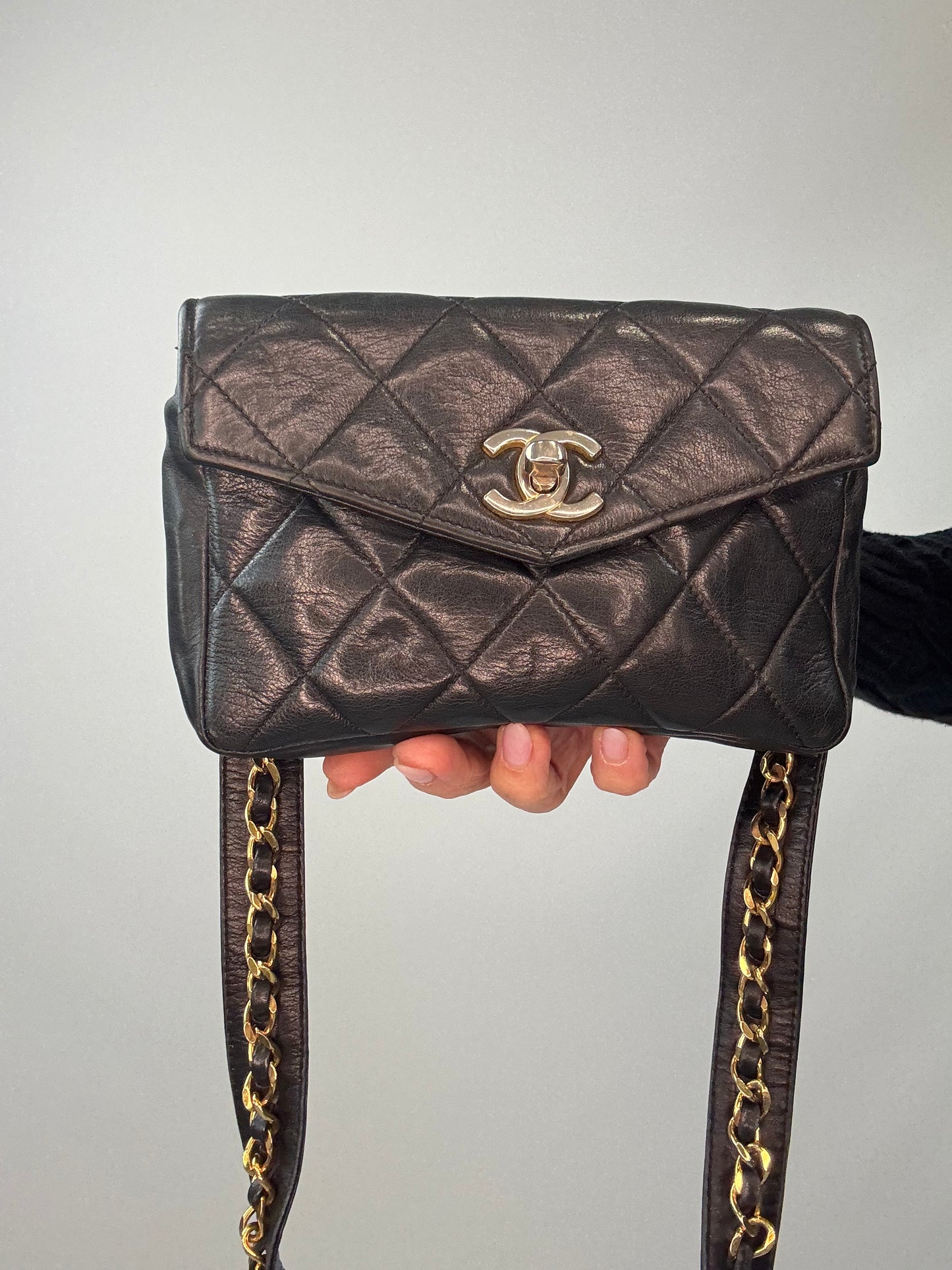 Chanel Quilted Lambskin Envelope Waist Bag front