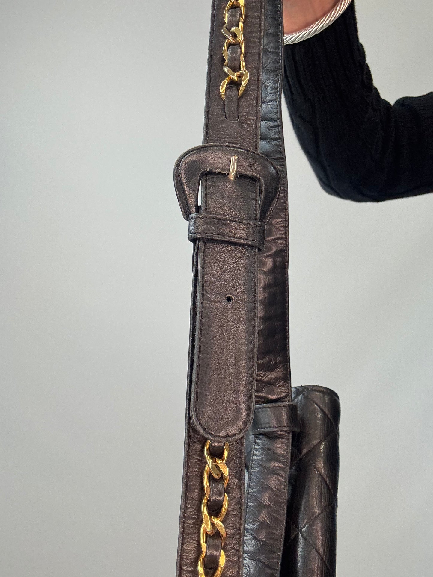 Chanel Quilted Lambskin Envelope Waist Bag strap buckle