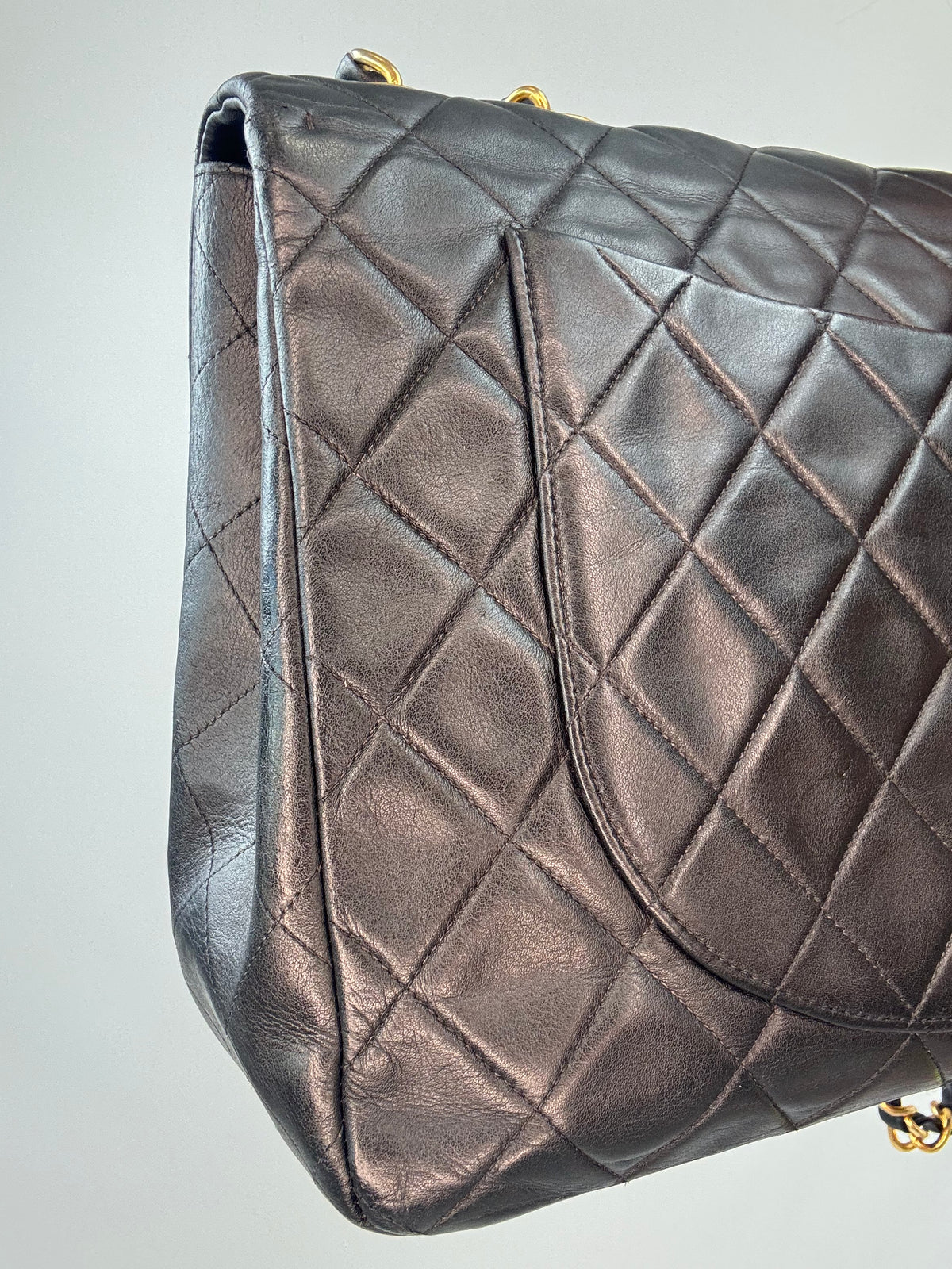 Chanel Quilted Lambskin Jumbo Single Flap Bag back left side