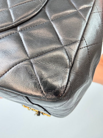 Chanel Quilted Lambskin Jumbo Single Flap Bag back right bottom corner