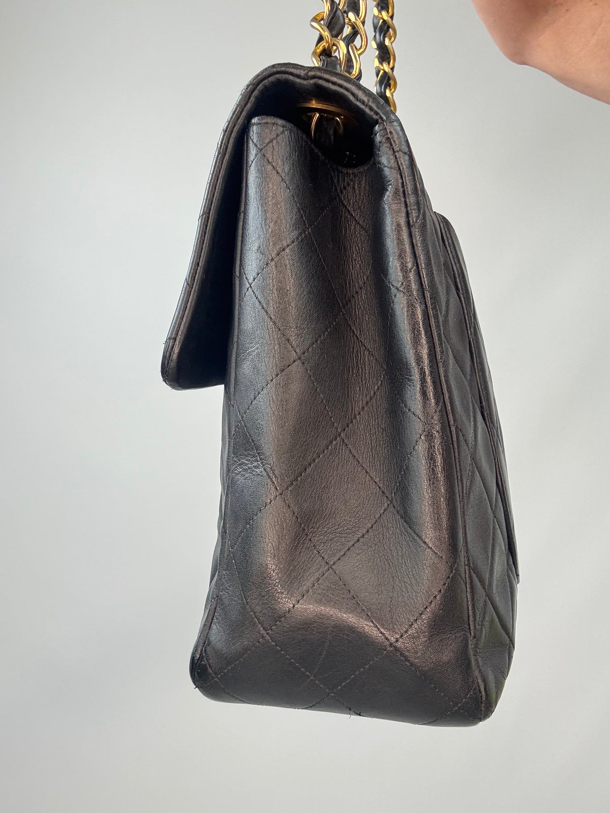 Chanel Quilted Lambskin Jumbo Single Flap Bag right side