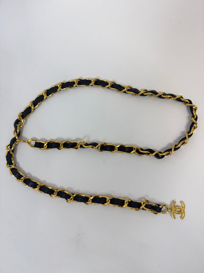 Chanel Quilted Lambskin Micro Mini Belt Bag - Black chain and leather belt