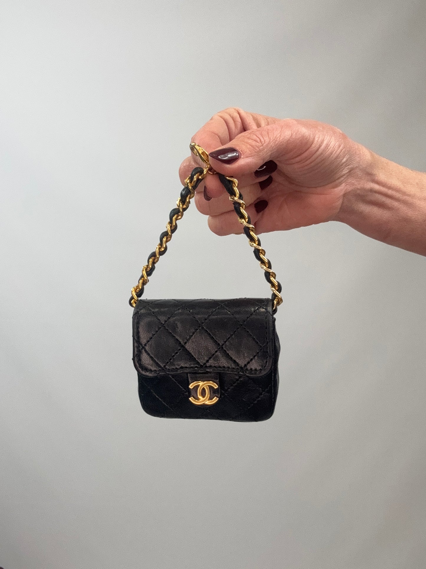 Chanel Quilted Lambskin Micro Mini Belt Bag - Black without belt