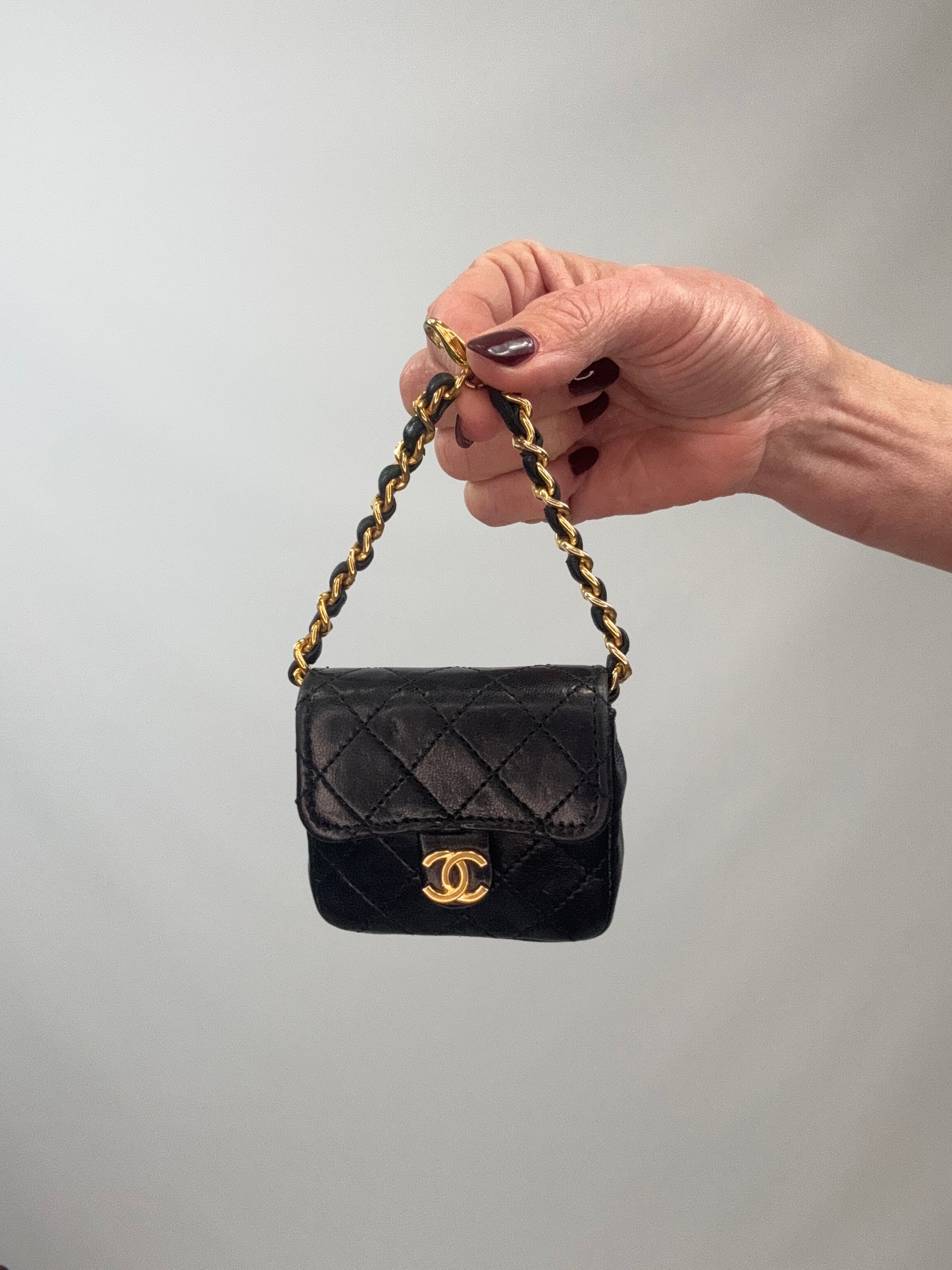 Chanel Quilted Lambskin Micro Mini Belt Bag - Black without belt