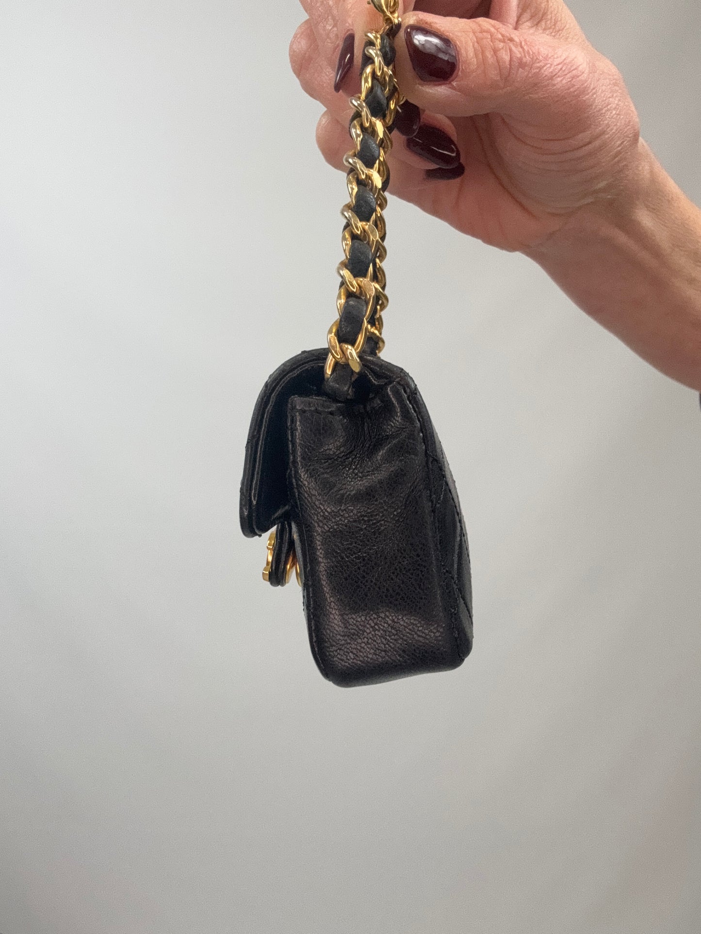 Chanel Quilted Lambskin Micro Mini Belt Bag - Black right side