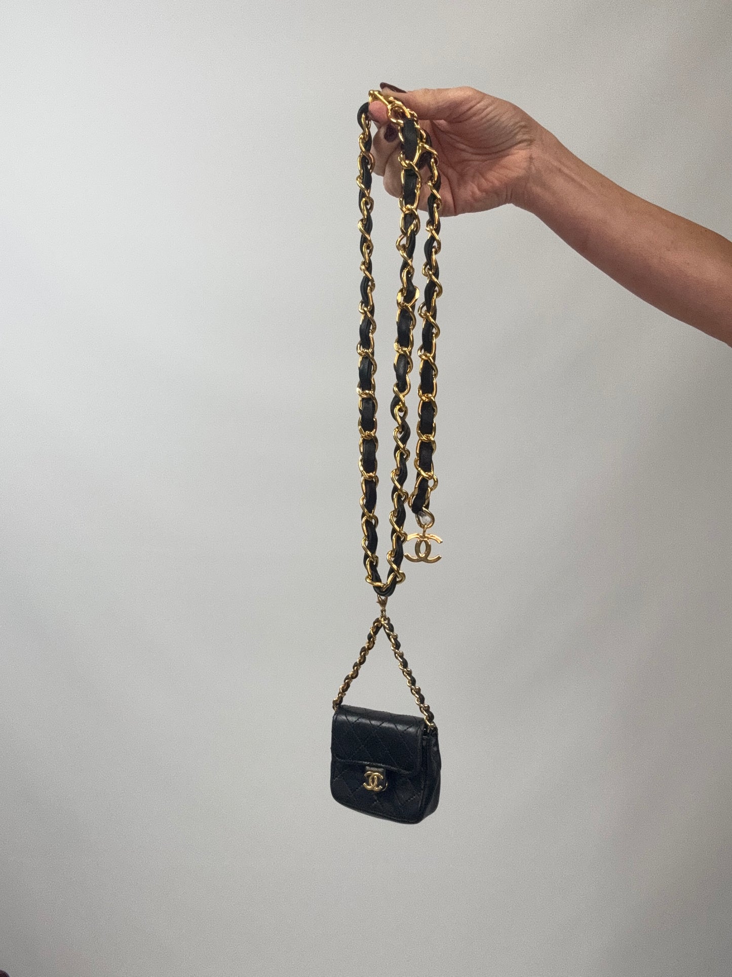 Chanel Quilted Lambskin Micro Mini Belt Bag - Black with belt