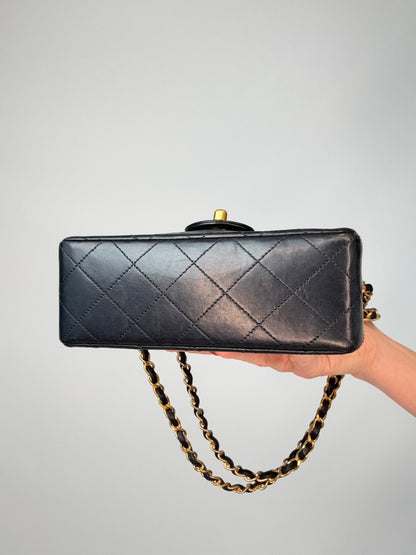 Chanel Quilted Lambskin Mini Square Flap Bag bottom of handbag