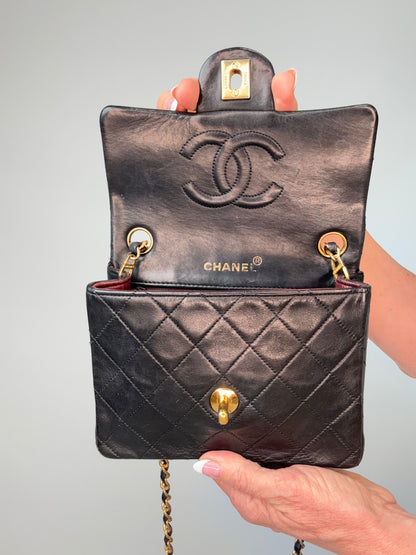 Chanel Quilted Lambskin Mini Square Flap Bag flap interior