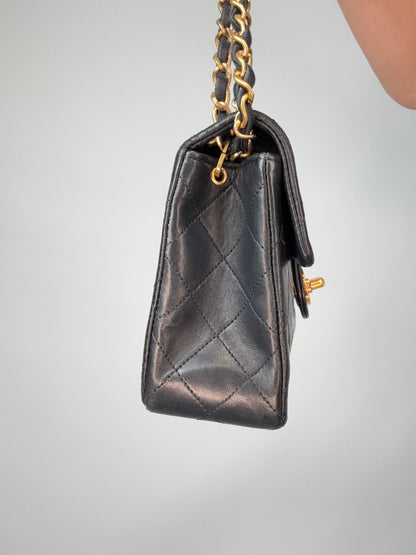 Chanel Quilted Lambskin Mini Square Flap Bag left side