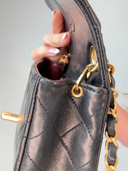 Chanel Quilted Lambskin Mini Square Flap Bag right side hardware