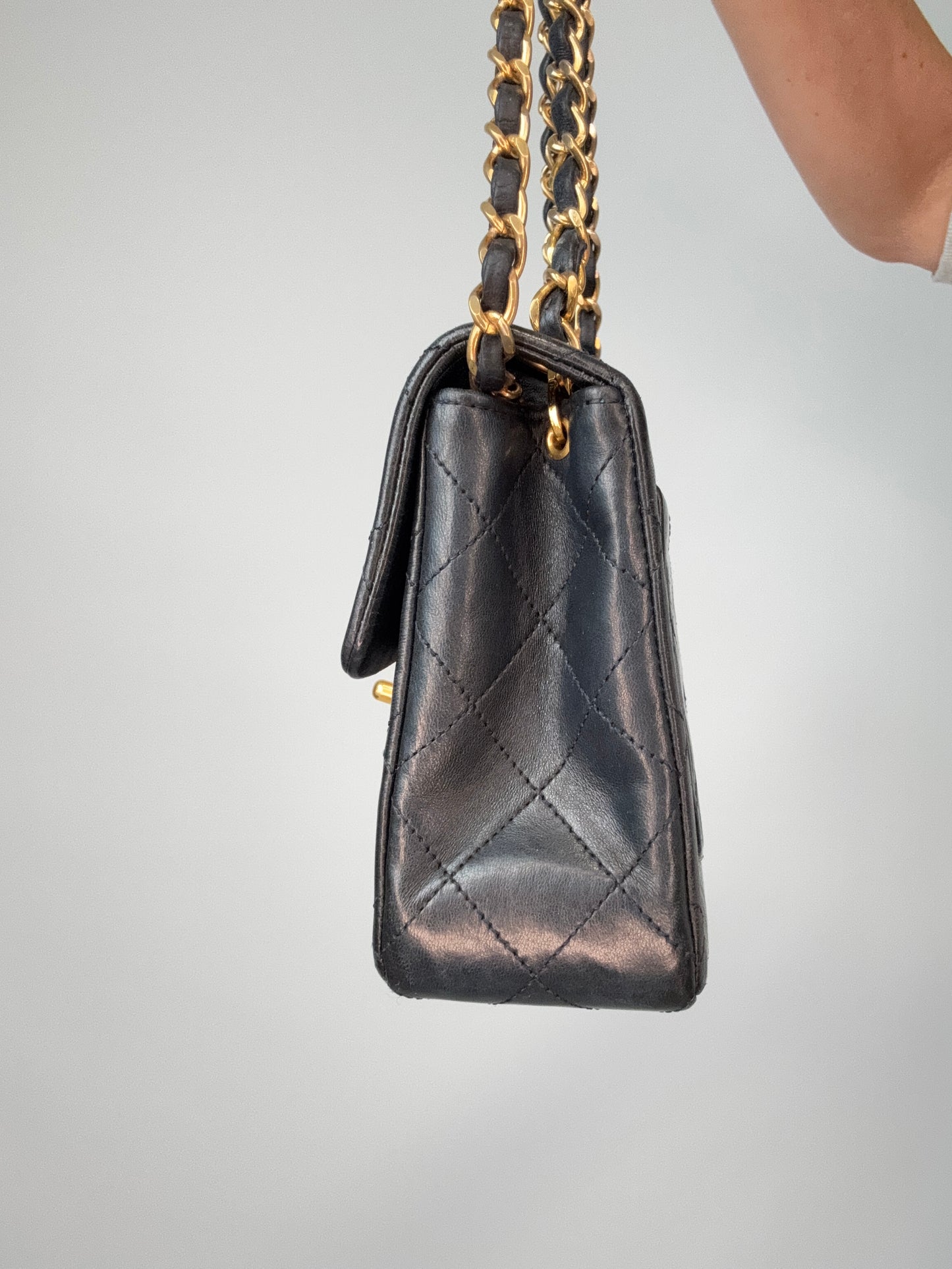 Chanel Quilted Lambskin Mini Square Flap Bag right side