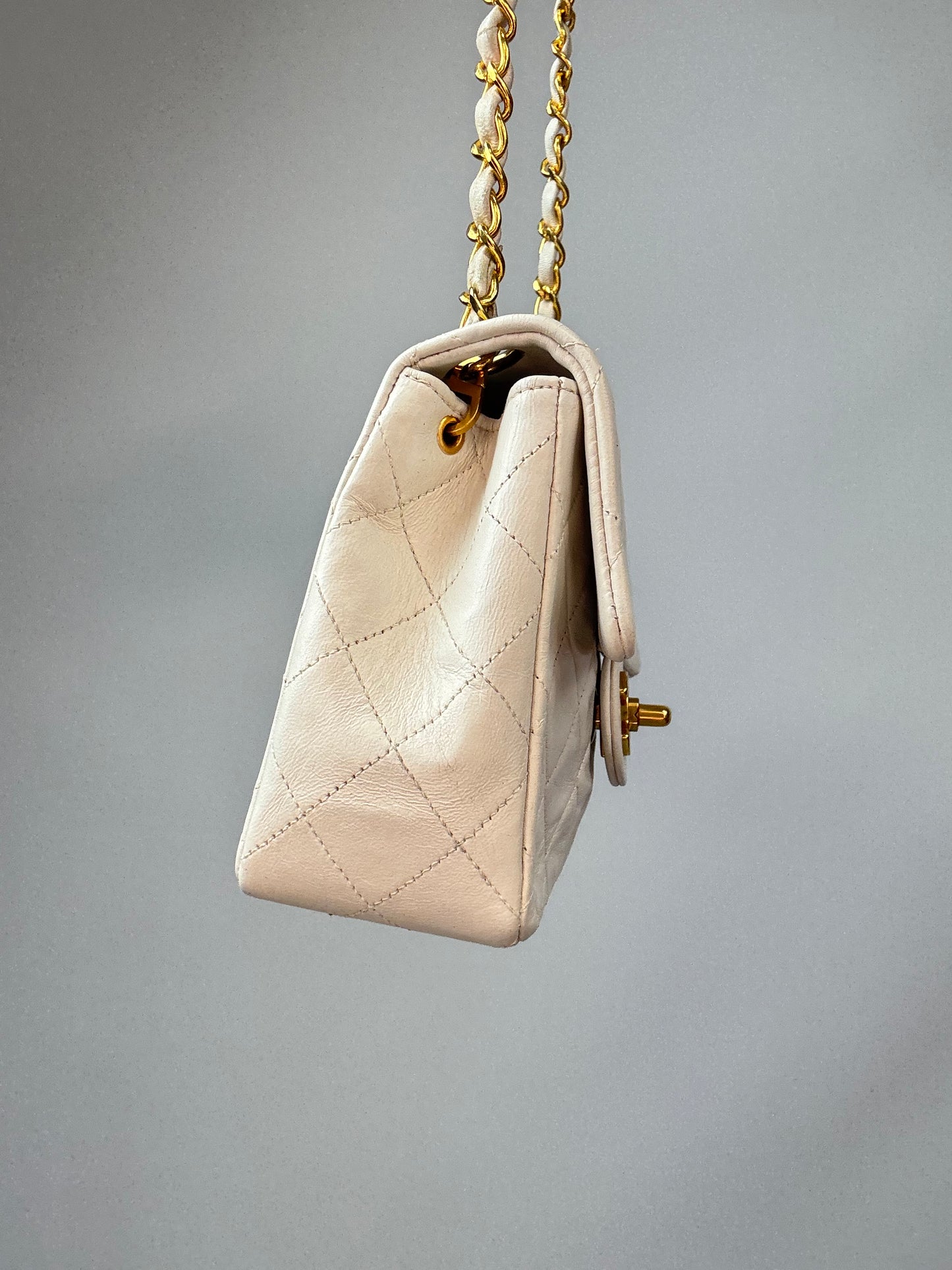 Chanel Quilted Lambskin Mini Square Flap Bag Vintage left side