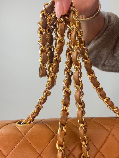 Chanel Quilted Lambskin Single Flap Bag chain strap 2
