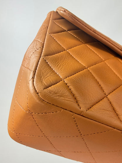 Chanel Quilted Lambskin Single Flap Bag front left bottom corner