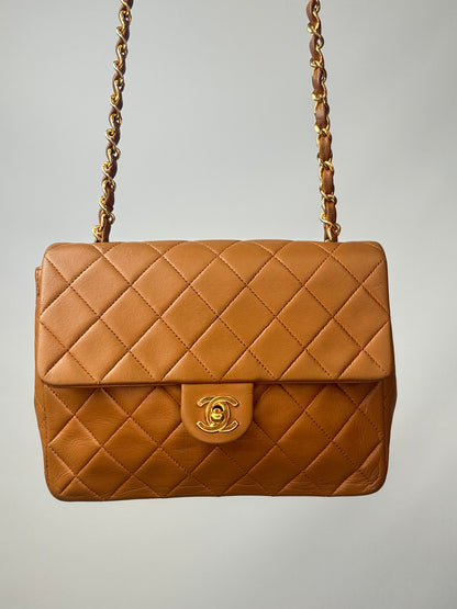 Chanel Quilted Lambskin Single Flap Bag front of handbag