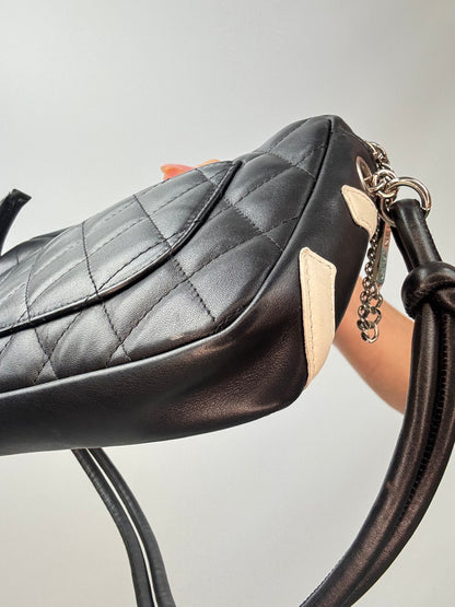 Chanel Quilted Lamsbkin Cambon Pochette back right bottom corner