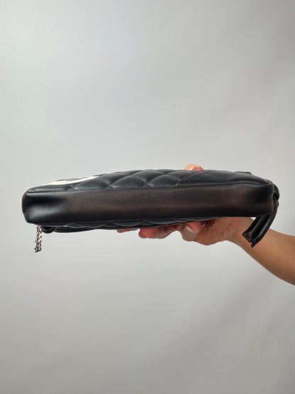 Chanel Quilted Lamsbkin Cambon Pochette bottom of handbag
