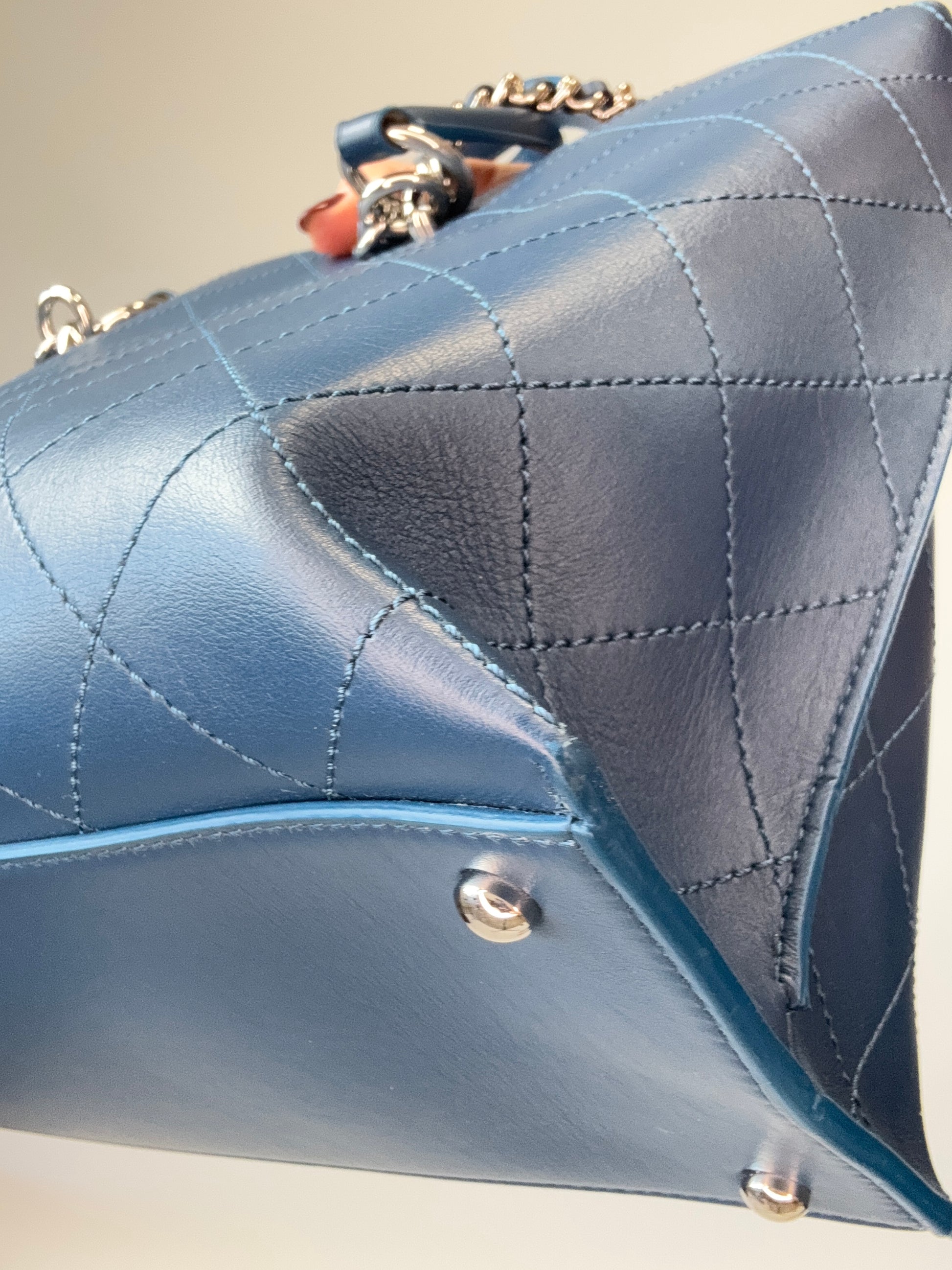 Chanel Ring My Bag Tote in Blue back right corner