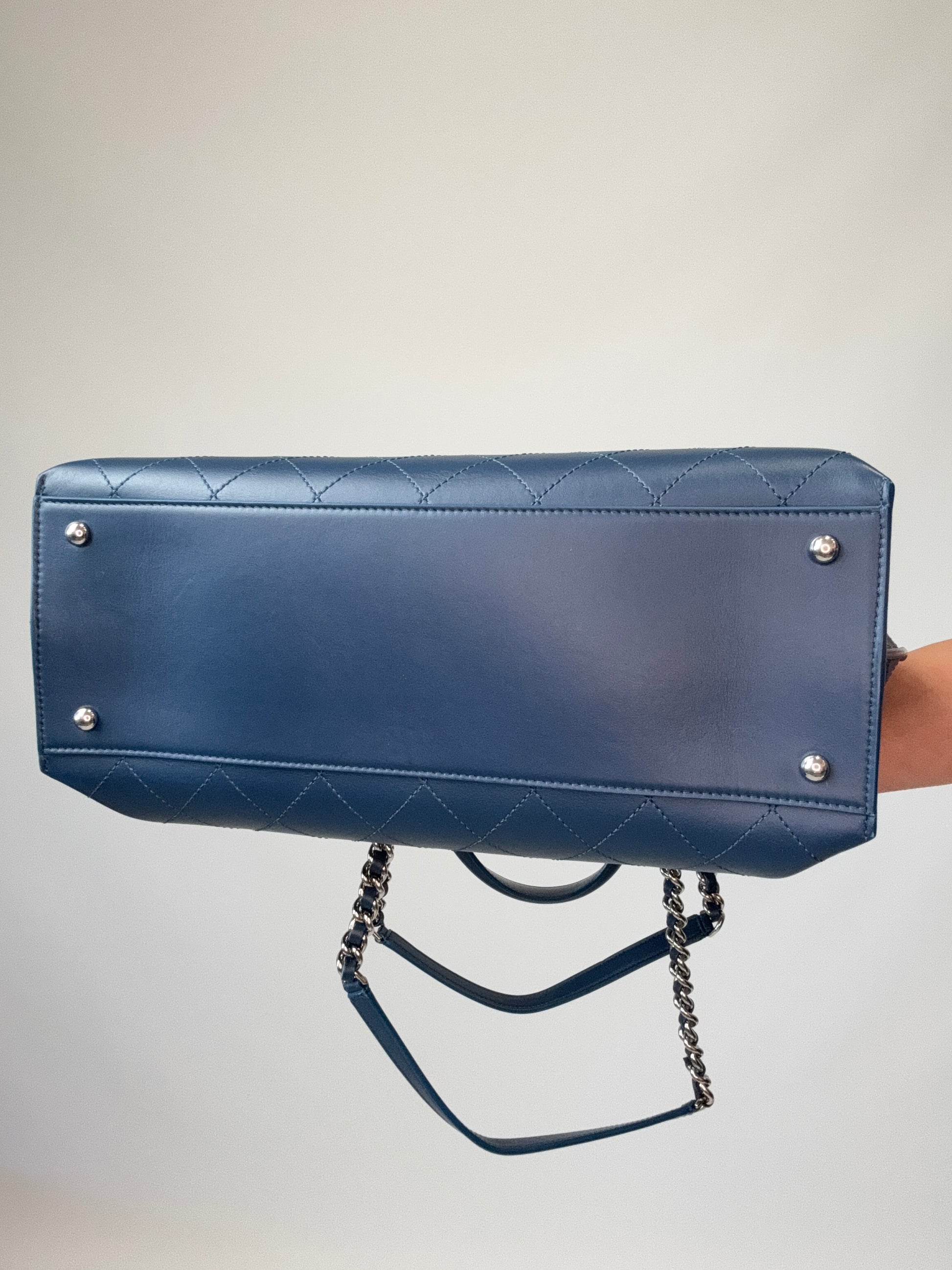 Chanel Ring My Bag Tote in Blue bottom of handbag