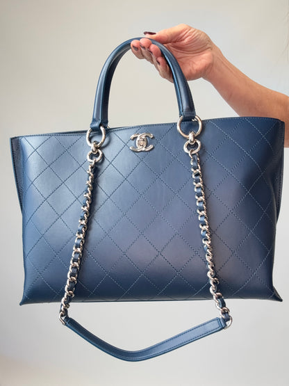 Chanel Ring My Bag Tote in Blue front of handbag