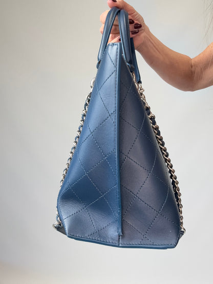 Chanel Ring My Bag Tote in Blue left side