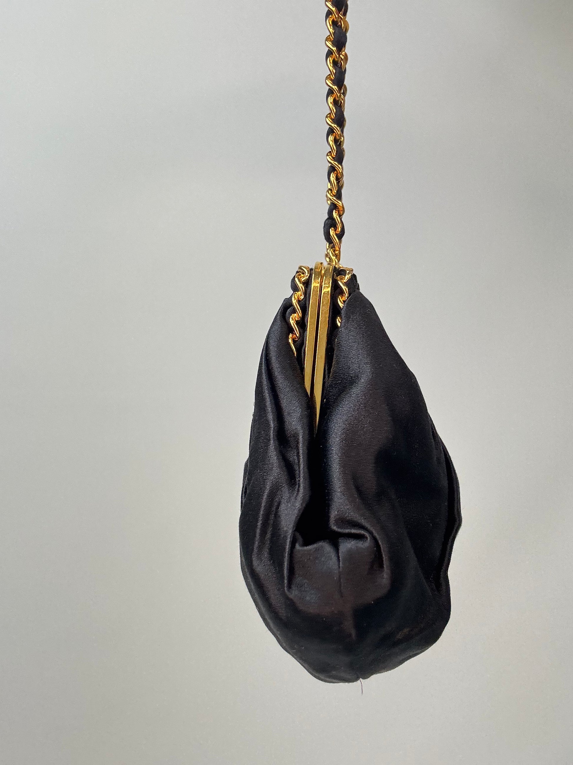 Chanel Satin Kiss Lock Shoulder Bag right side