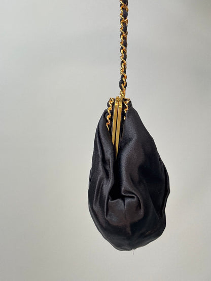 Chanel Satin Kiss Lock Shoulder Bag right side