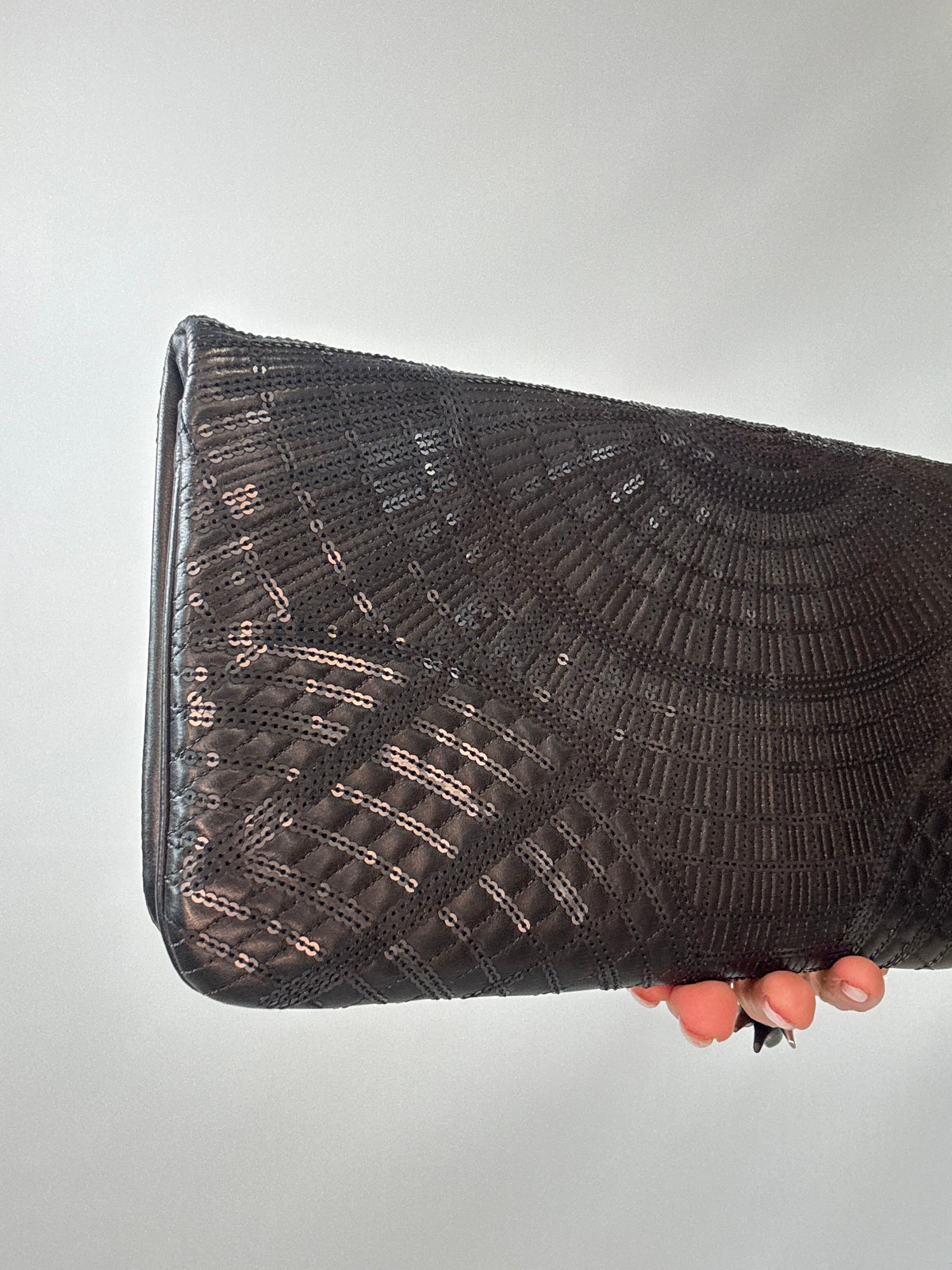 Chanel Sequin Grand Palais Clutch back left side view
