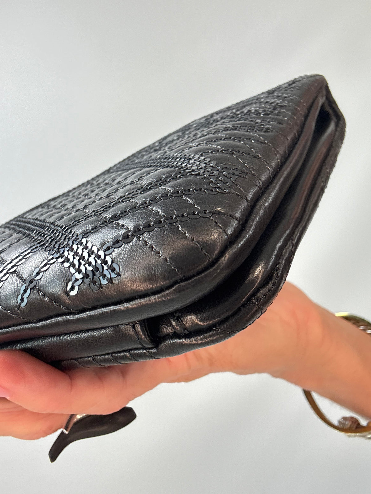 Chanel Sequin Grand Palais Clutch back right bottom corner