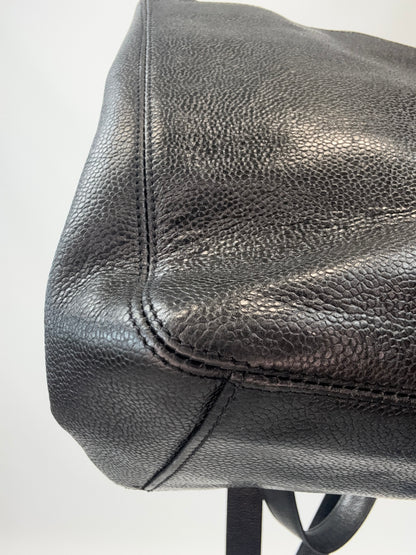 Chanel Supermodel Caviar Leather Tote - Black back left bottom corner