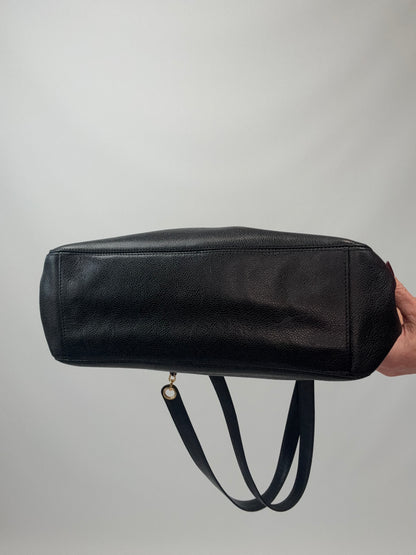 Chanel Supermodel Caviar Leather Tote - Black bottom of handbag