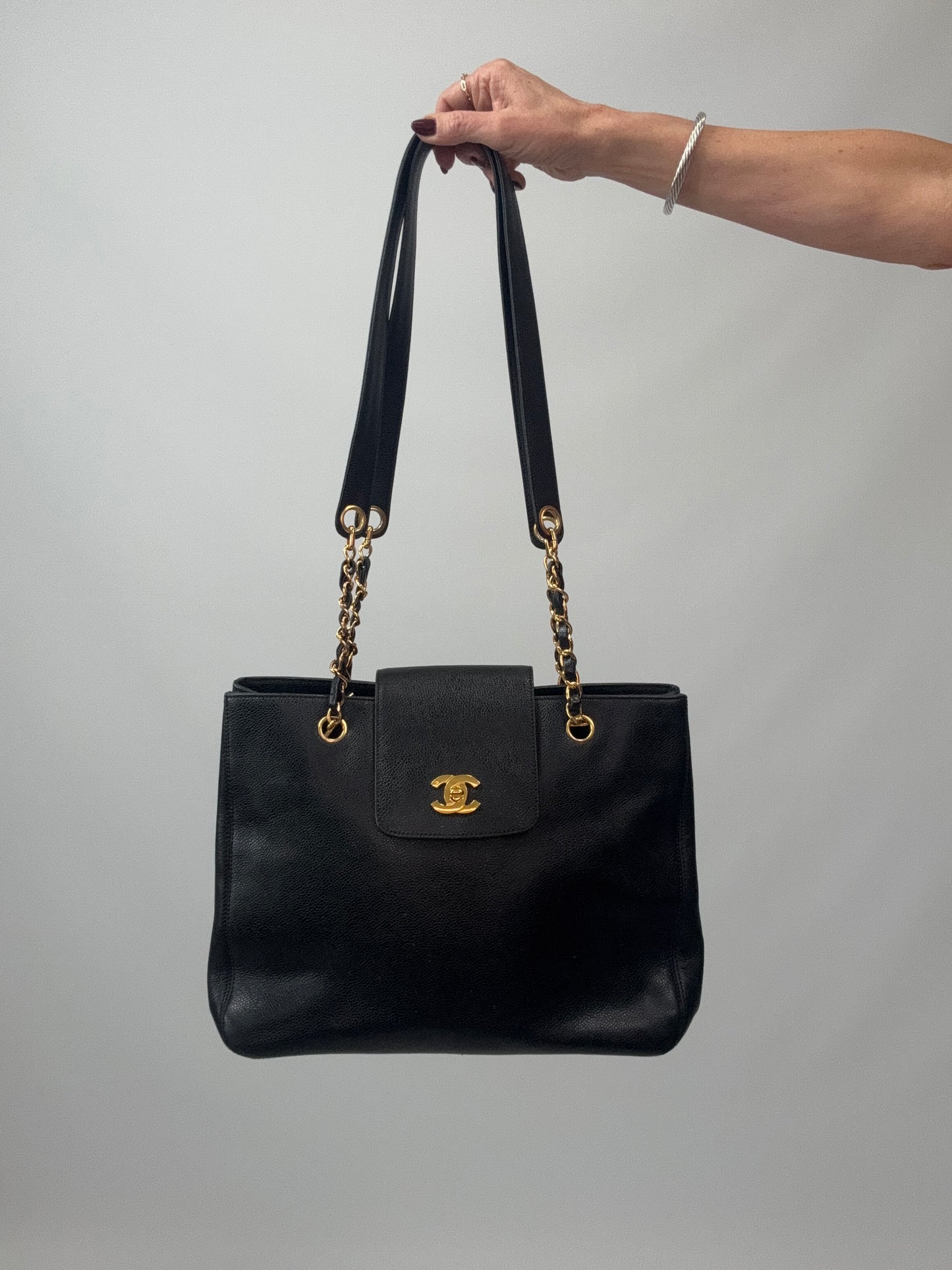 Chanel Supermodel Caviar Leather Tote - Black