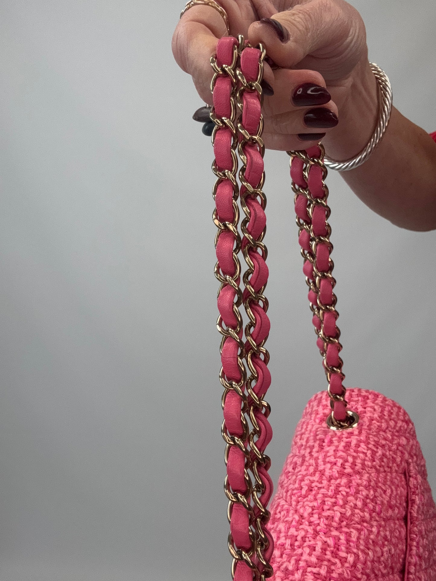 Chanel Tweed Quilted Mini Rectangular Flap Bag chain strap 2