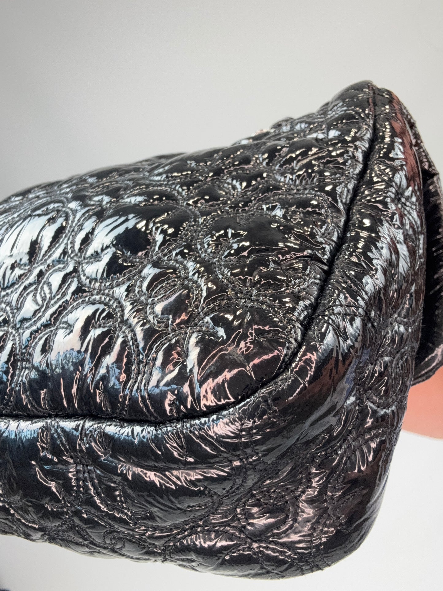 Chanel Patent leather Rock In Moscow Single Flap Bag back right bottom corner