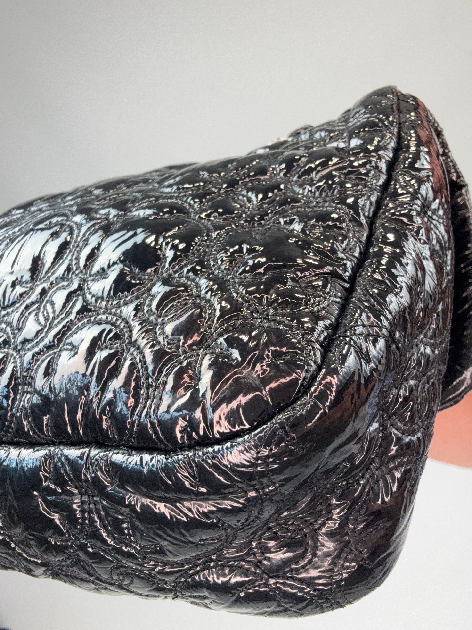 Chanel Patent leather Rock In Moscow Single Flap Bag back right bottom corner