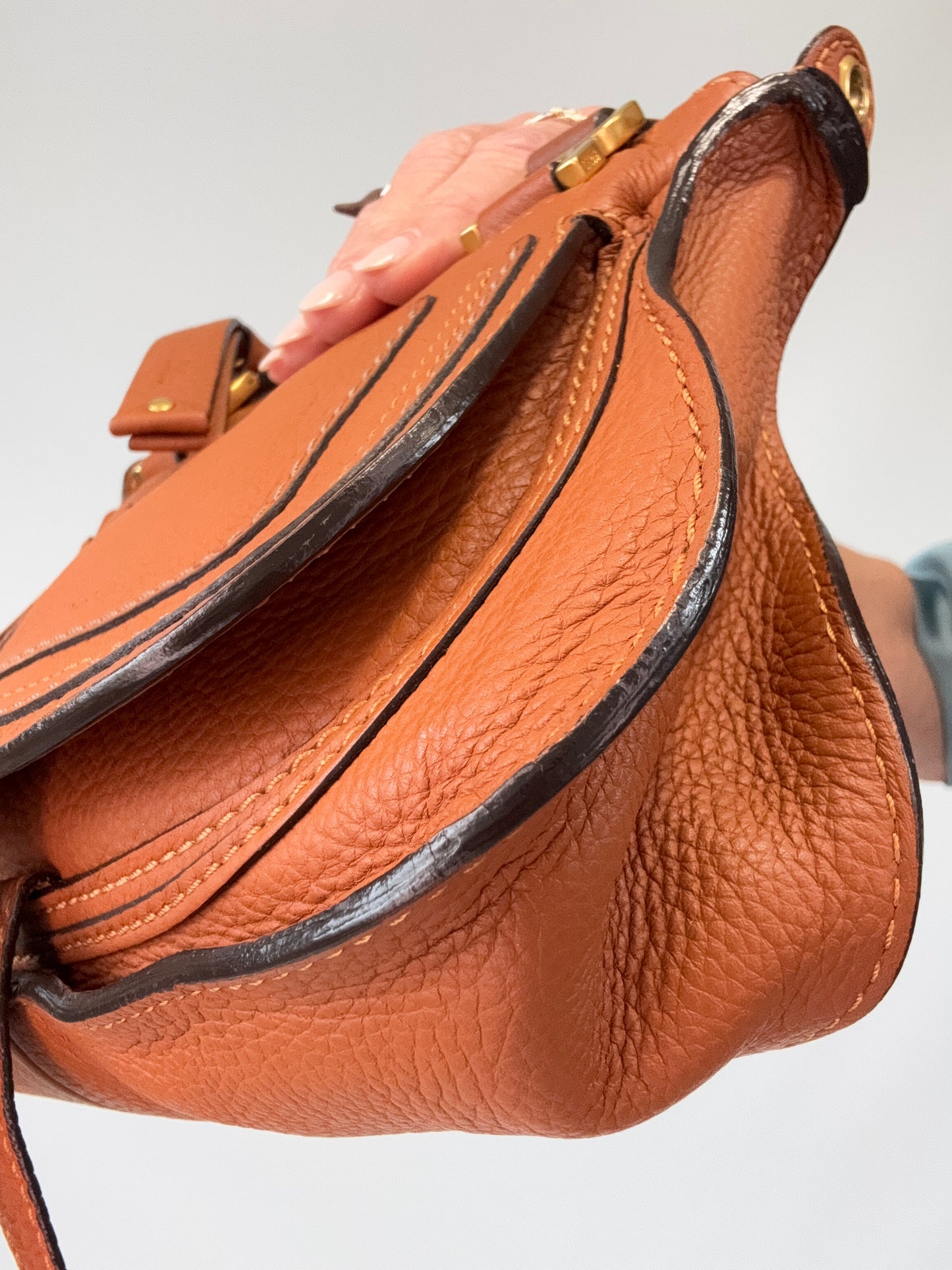 Chloé Calfskin Mini Marcie Satchel front right bottom corner
