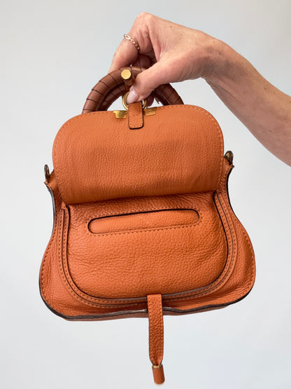 Chloé Calfskin Mini Marcie Satchel front flap interior